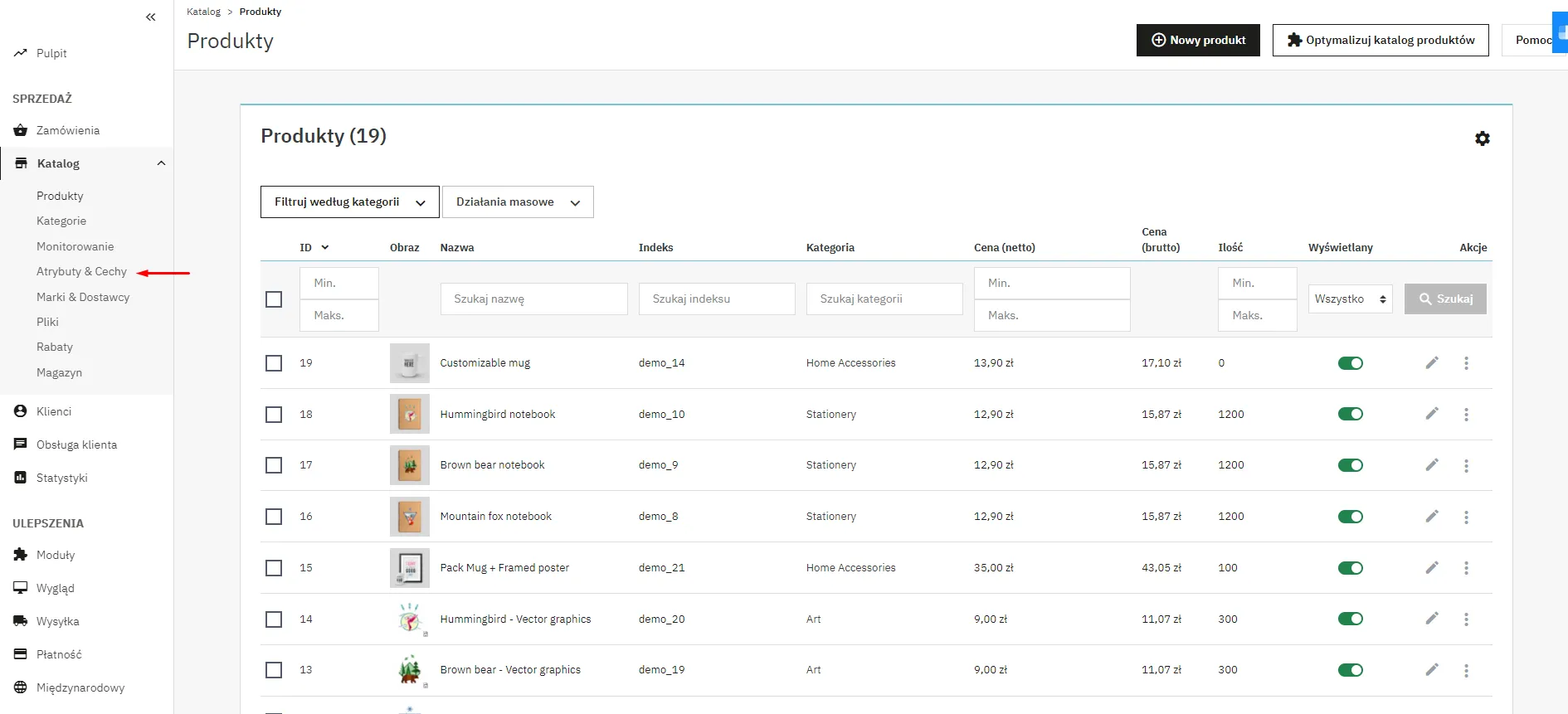 Tworzenie Cech w Prestashop