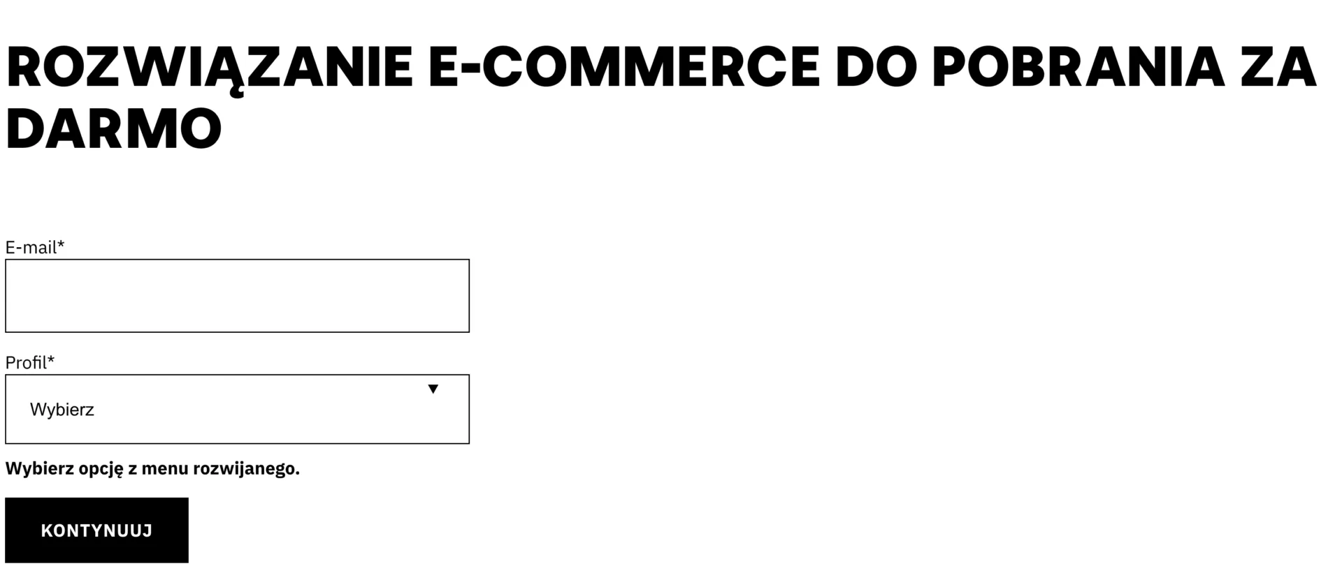 Formularz pobierania PrestaShop