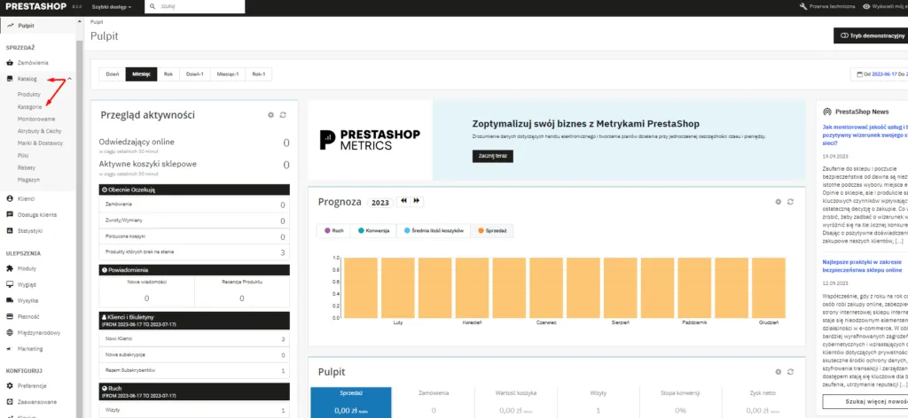 Panel Zarządzania Kategoriami