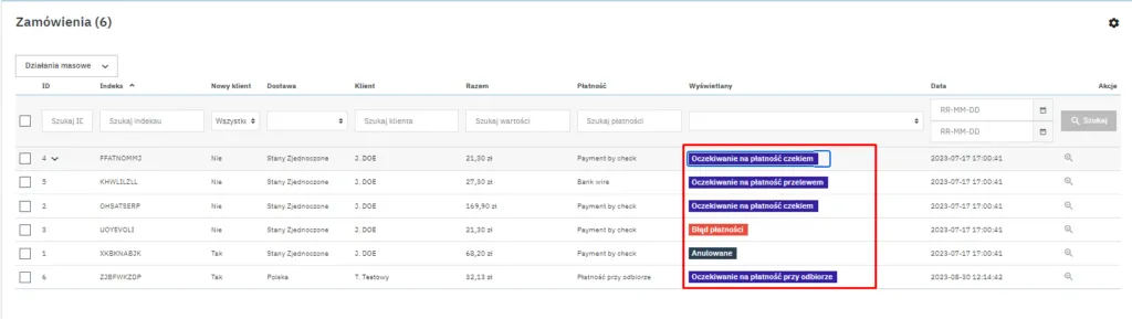 Aktualizacja Statusu z Listy