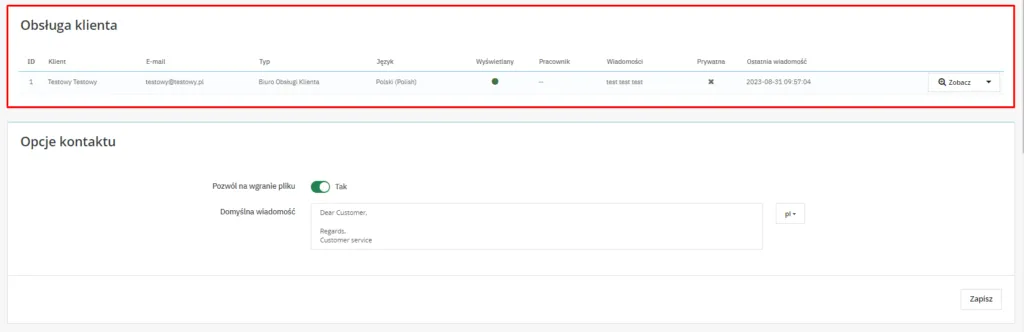 Obsługa wiadomości