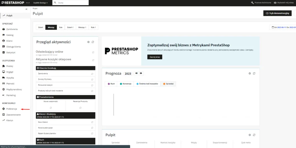 Przejście do zakładki ogólne