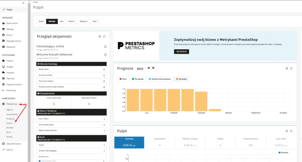 Przejście do zakładki Kontakt