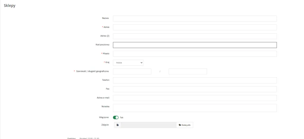 Formularz sklepu 2